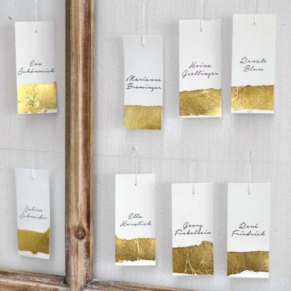 Tischkarten gold