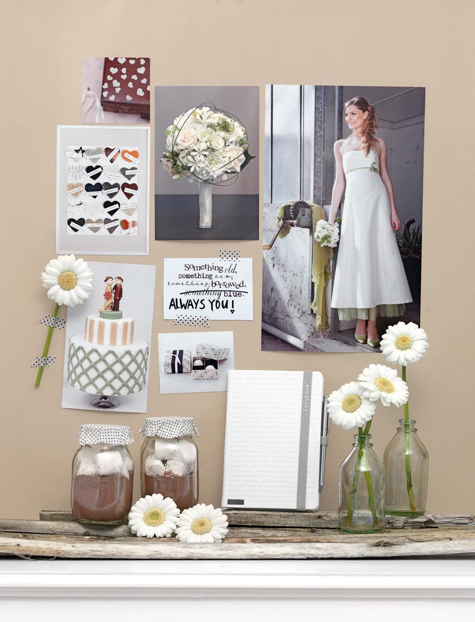 Stimmungsboard Hochzeit Natürliches Hochzeitskonzept
