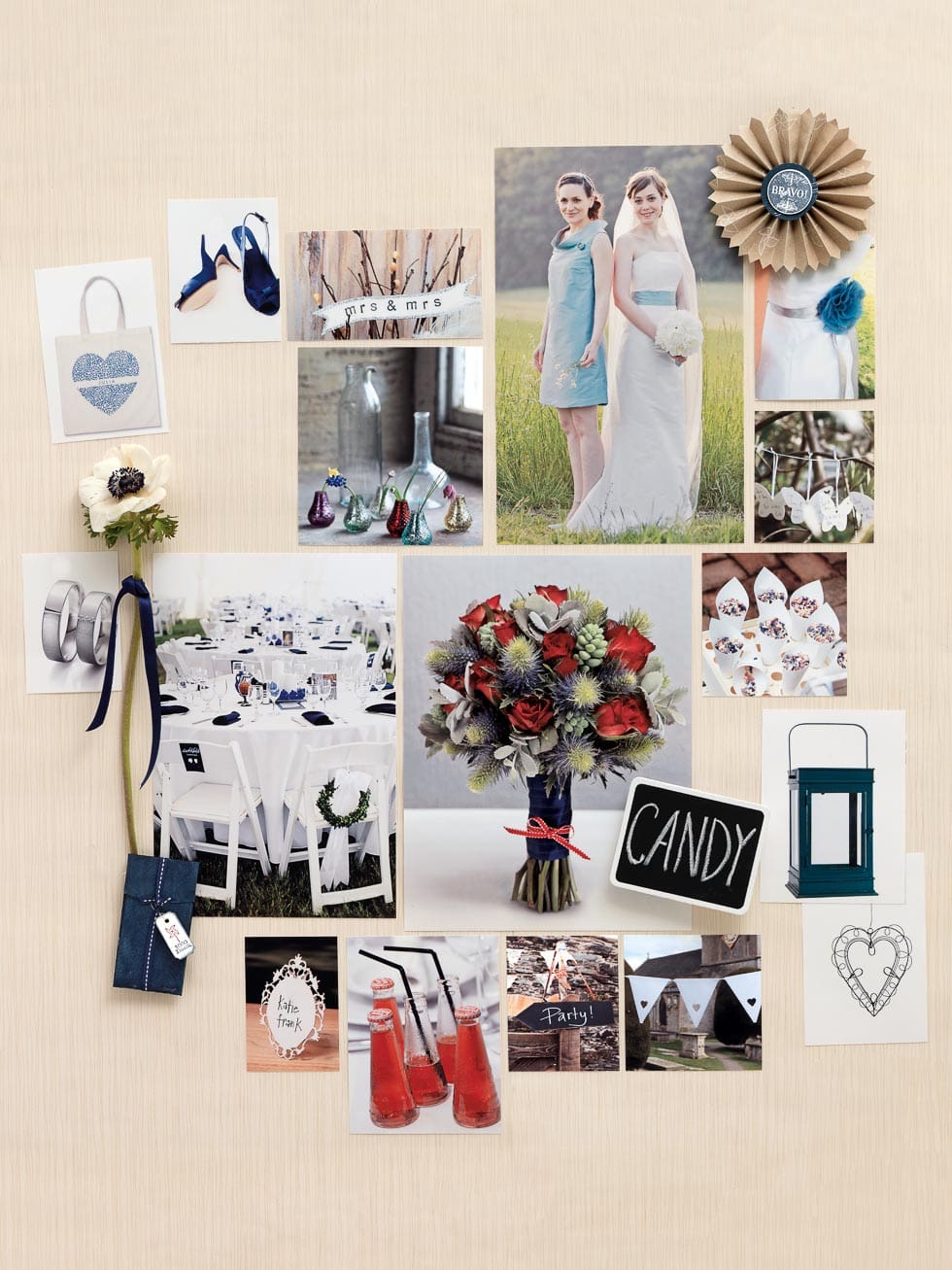 Stimmungsboard Hochzeit Ideen für Hochzeit im Freien