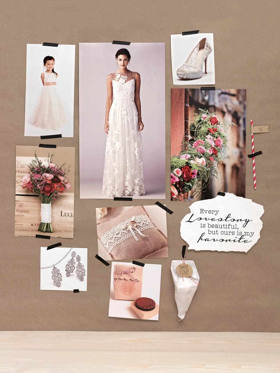 Stimmungsboard Hochzeit Natürliches Stimmungsboard