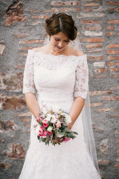 Winterhochzeit im Landhaus Platte Portrait Braut