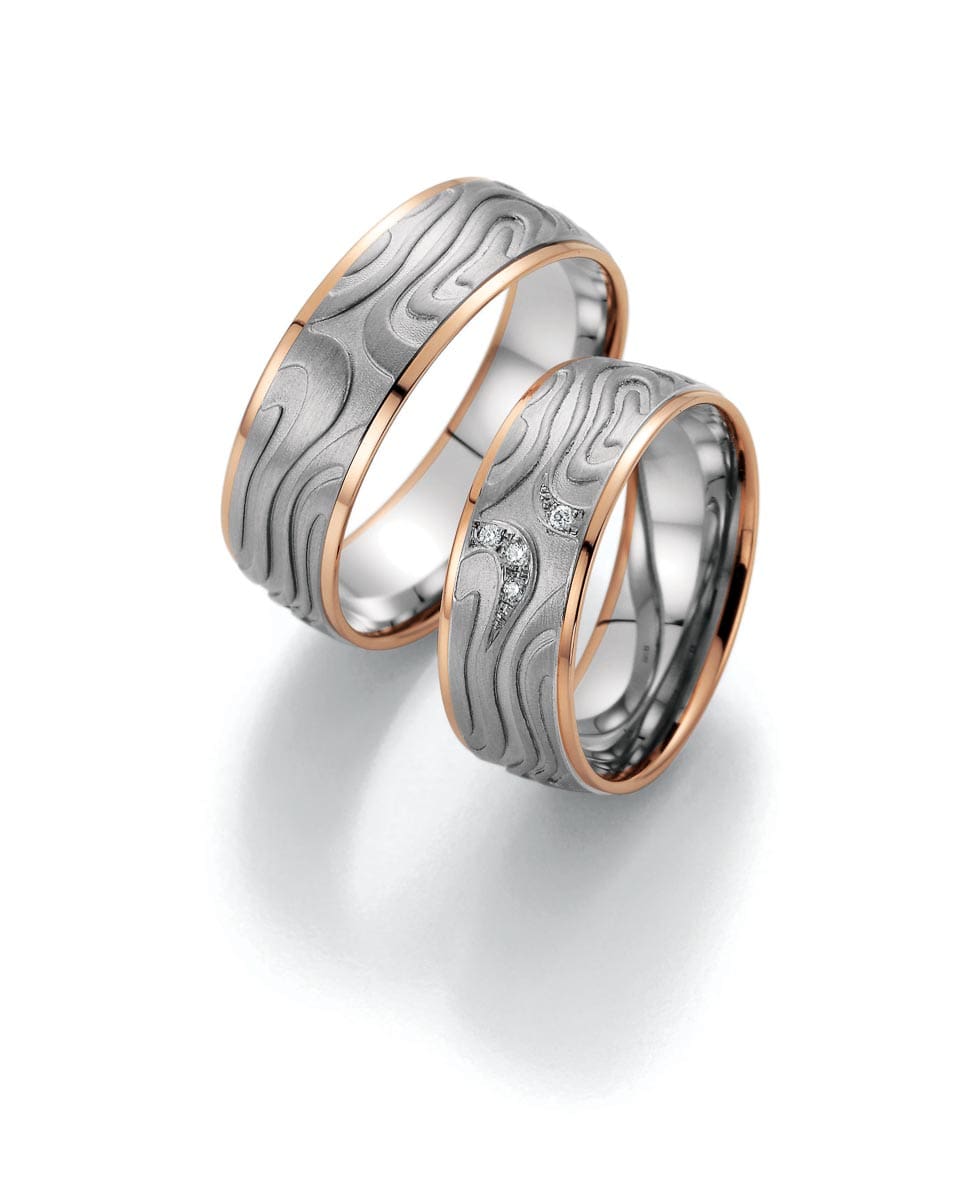 Besondere Bicolor Rosegold Eheringe