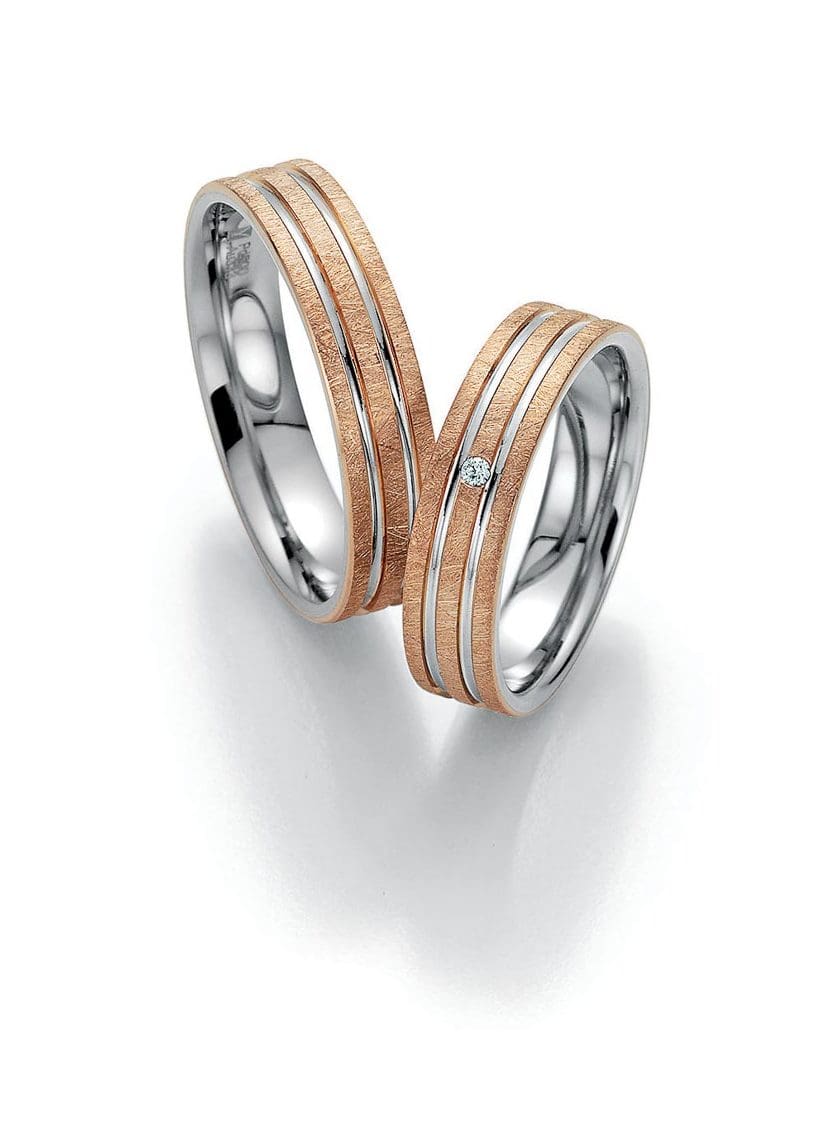 Trauringe modern Bicolor Rosegold