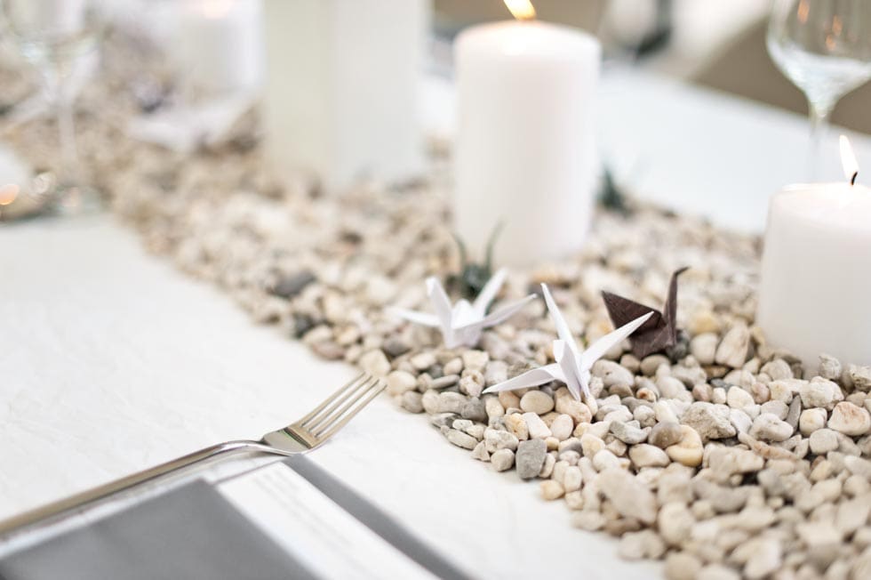 Tischdeko Kraniche Origami Kraniche falten Dekoration Hochzeit