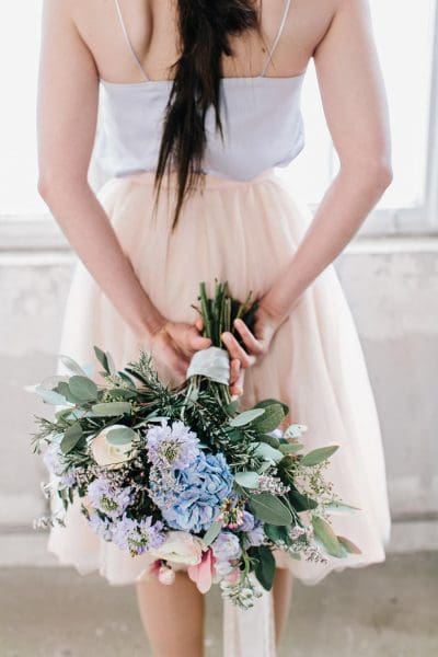 Brautstrauß Blau, Lila und Rosa Brautstrauß Blau, Lila und Rosa