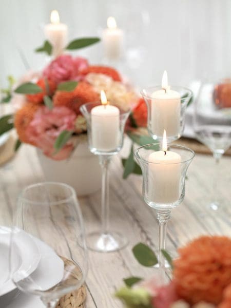 Tischdekoration Peach und Rosa Tischdekoration Peach und Rosa