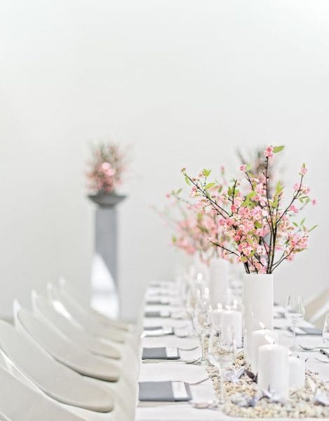 Tischdekoration Weiß und Rosa Tischdekoration Weiß und Rosa