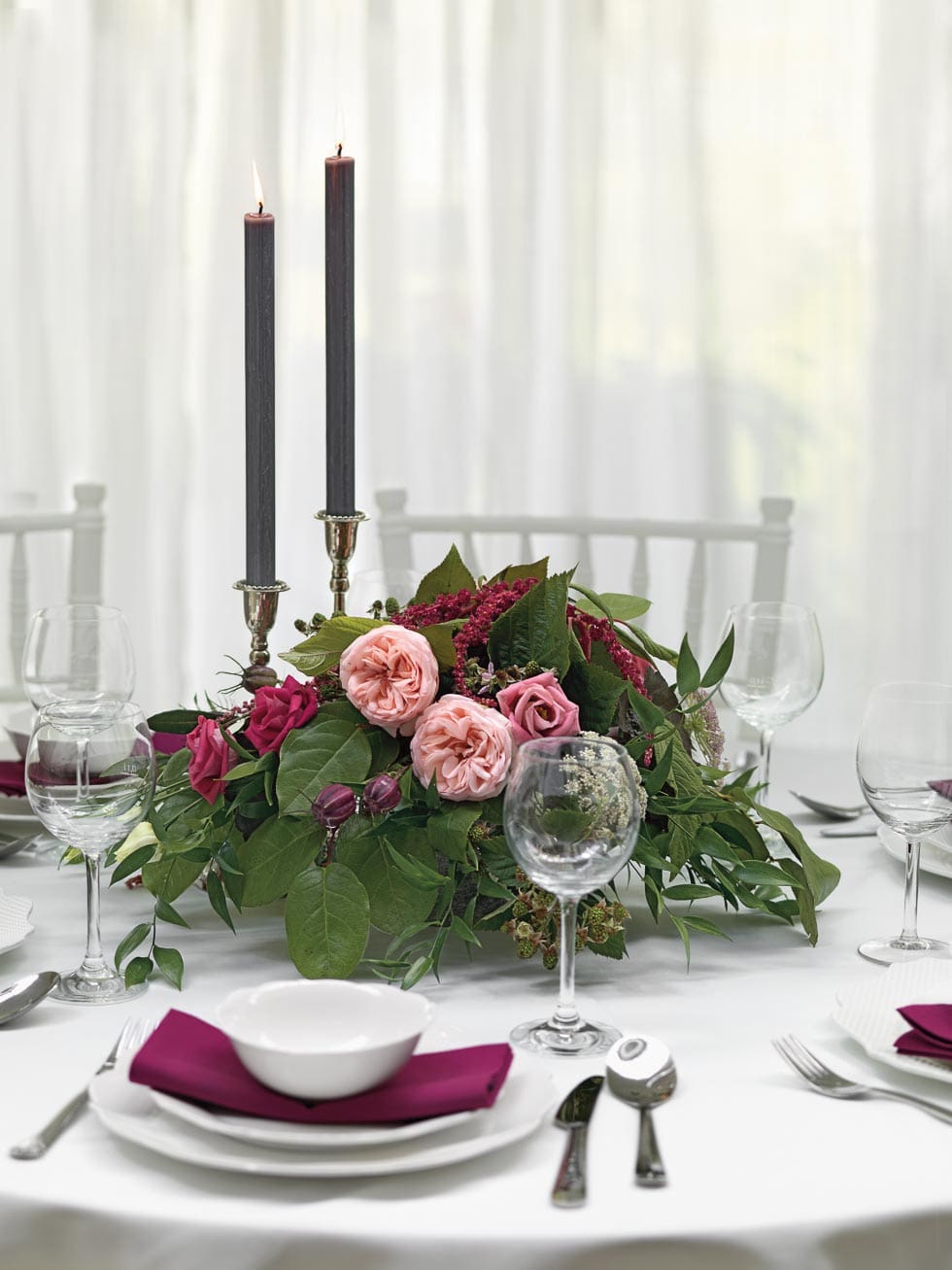 Tischdeko Hochzeit Beerentöne Tischdeko Hochzeit Beerentöne