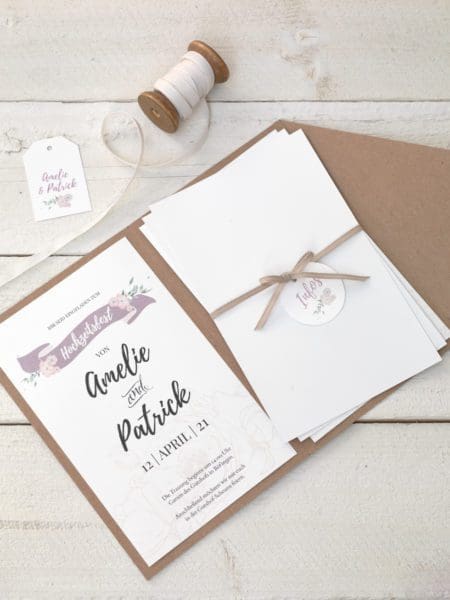 Hochzeitseinladung Vintage Hochzeitseinladung Vintage Pocketfold