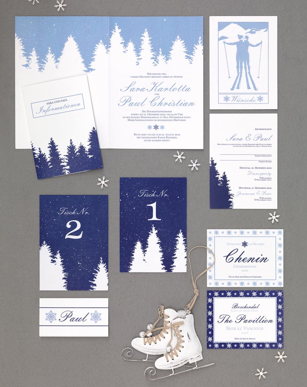 Papeterieserie Blau und Weiß Papeterieserie Blau und Weiß