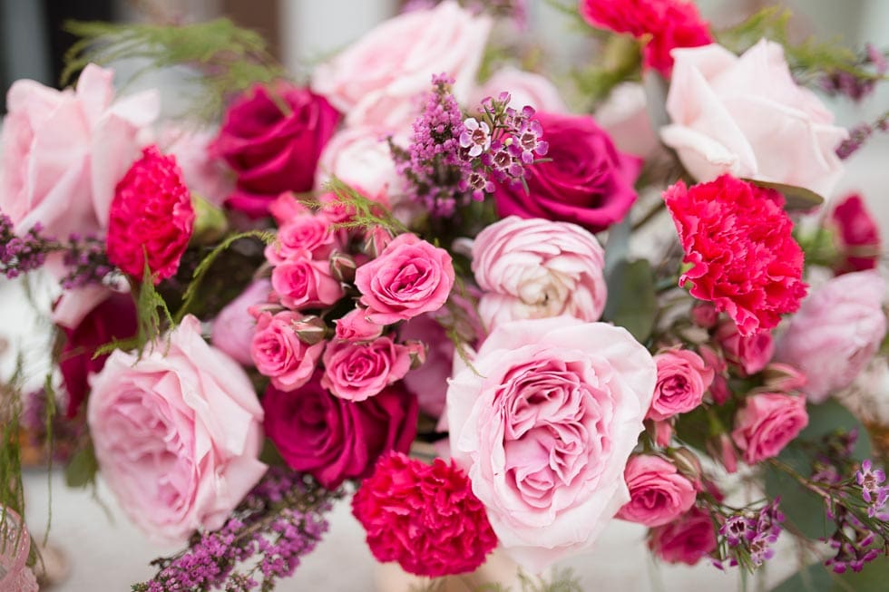 Tischdeko Rosen Pink