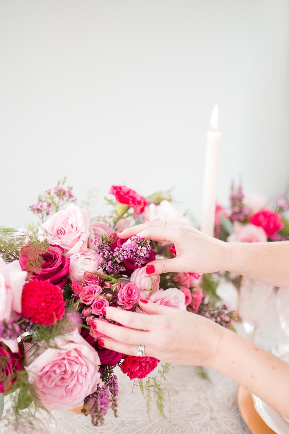 Tischdeko Rosen Pink