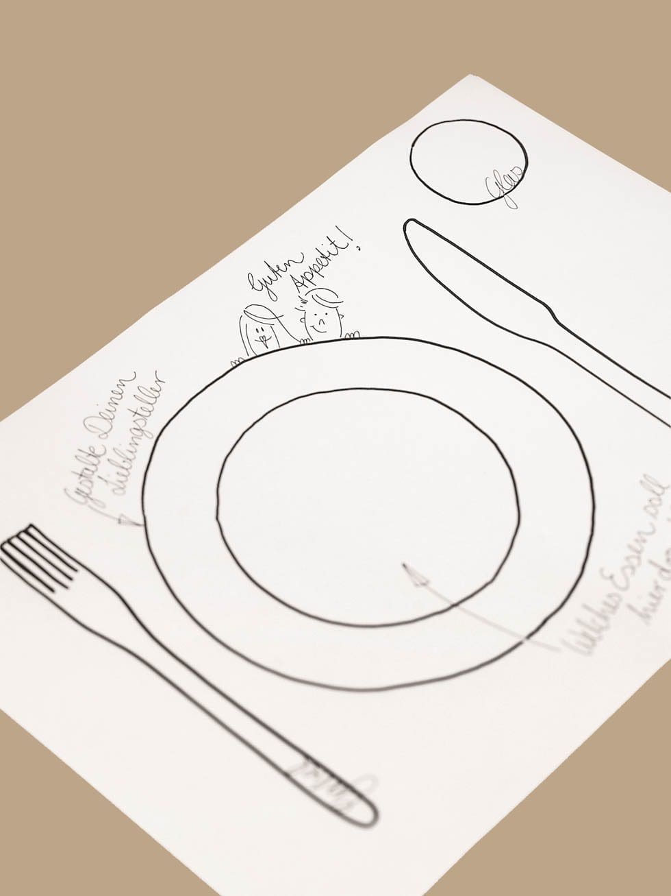 Kindertisch Hochzeit: Ideen, Deko & geniale Tipps Vorlage Platzset malen