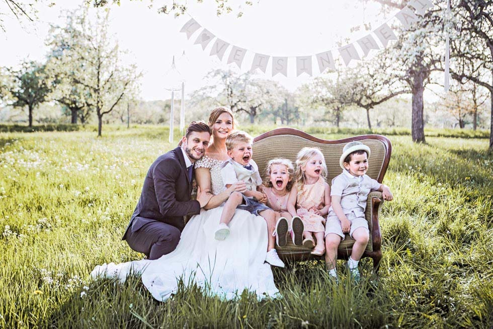Brautpaar Kinder Hochzeit Brautpaar Kinder Hochzeit