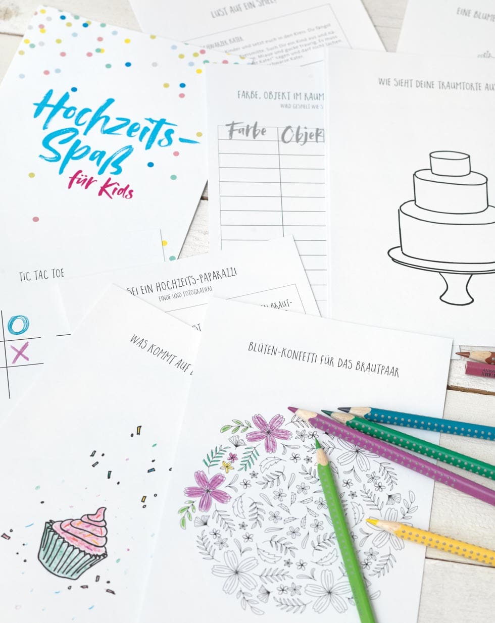 Kindertisch Hochzeit: Ideen, Deko & geniale Tipps Hochzeitsmalbuch zum Ausdrucken