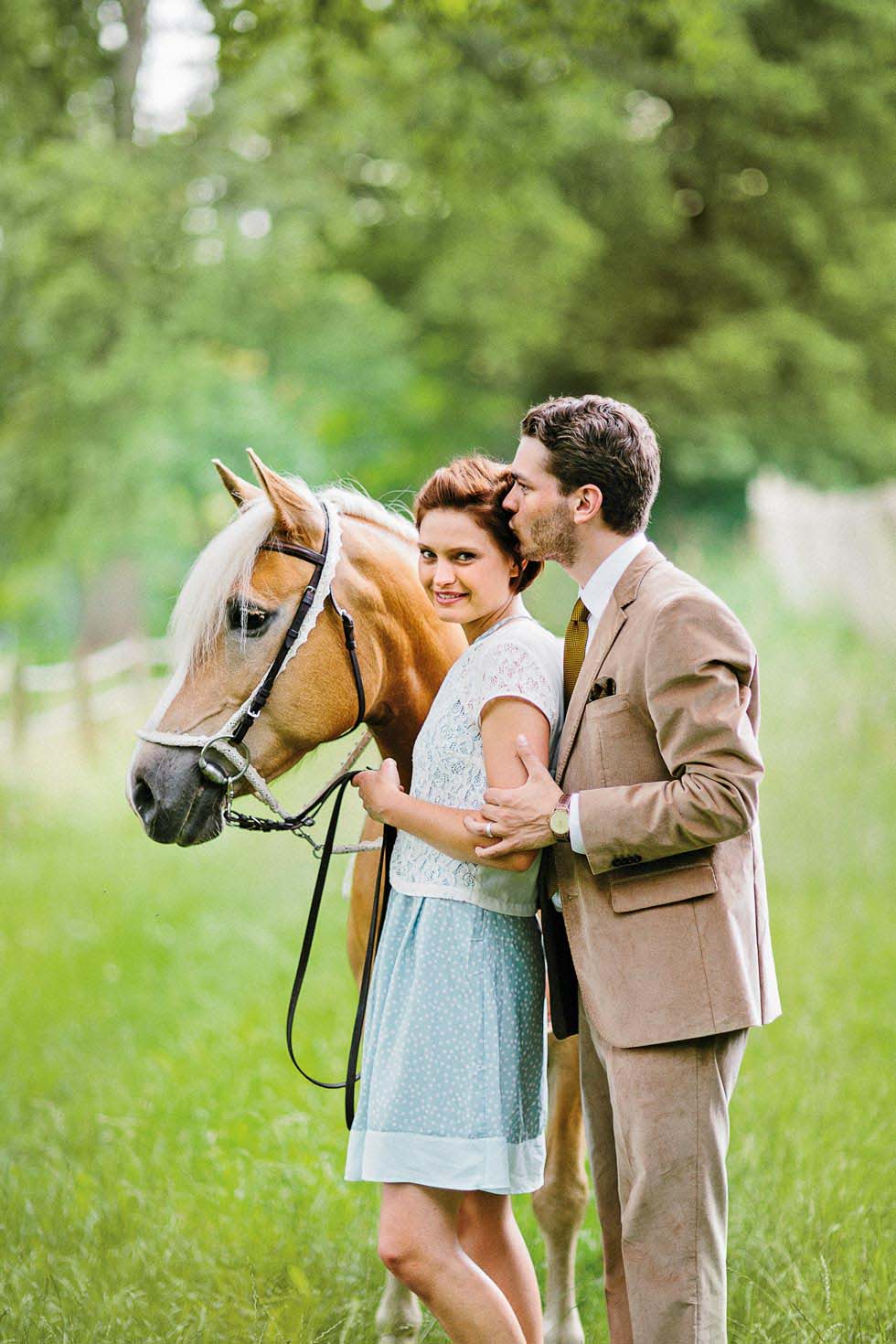 Hochzeit im Vintage-Stil Pferdehochzeit Portraitshooting