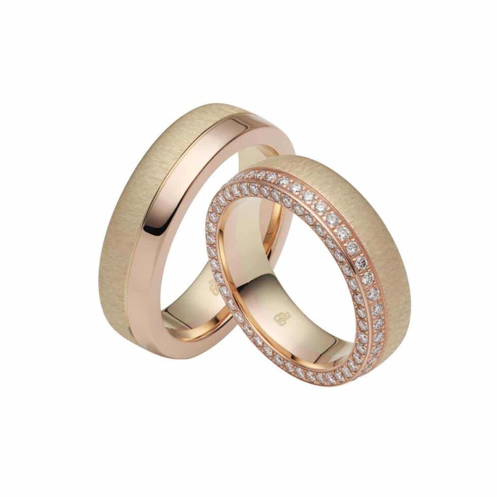 eheringe Rotgold Brillanten
