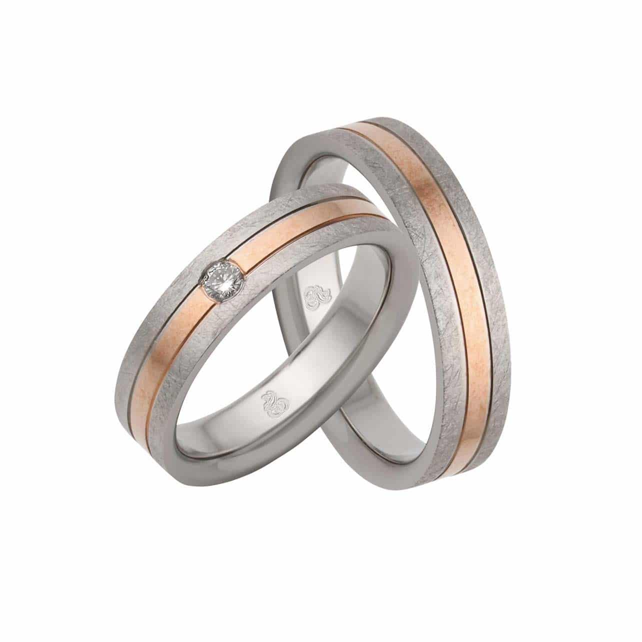 Zweifarbige Trauringe Rosegold