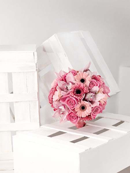 Brautstrauß in Rosa Schleifenband Brautstrauß Rosa Schleifenband
