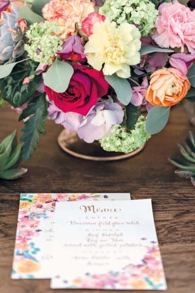 Tischdeko Menükarte Blumen Tischdeko Menükarte Blumen