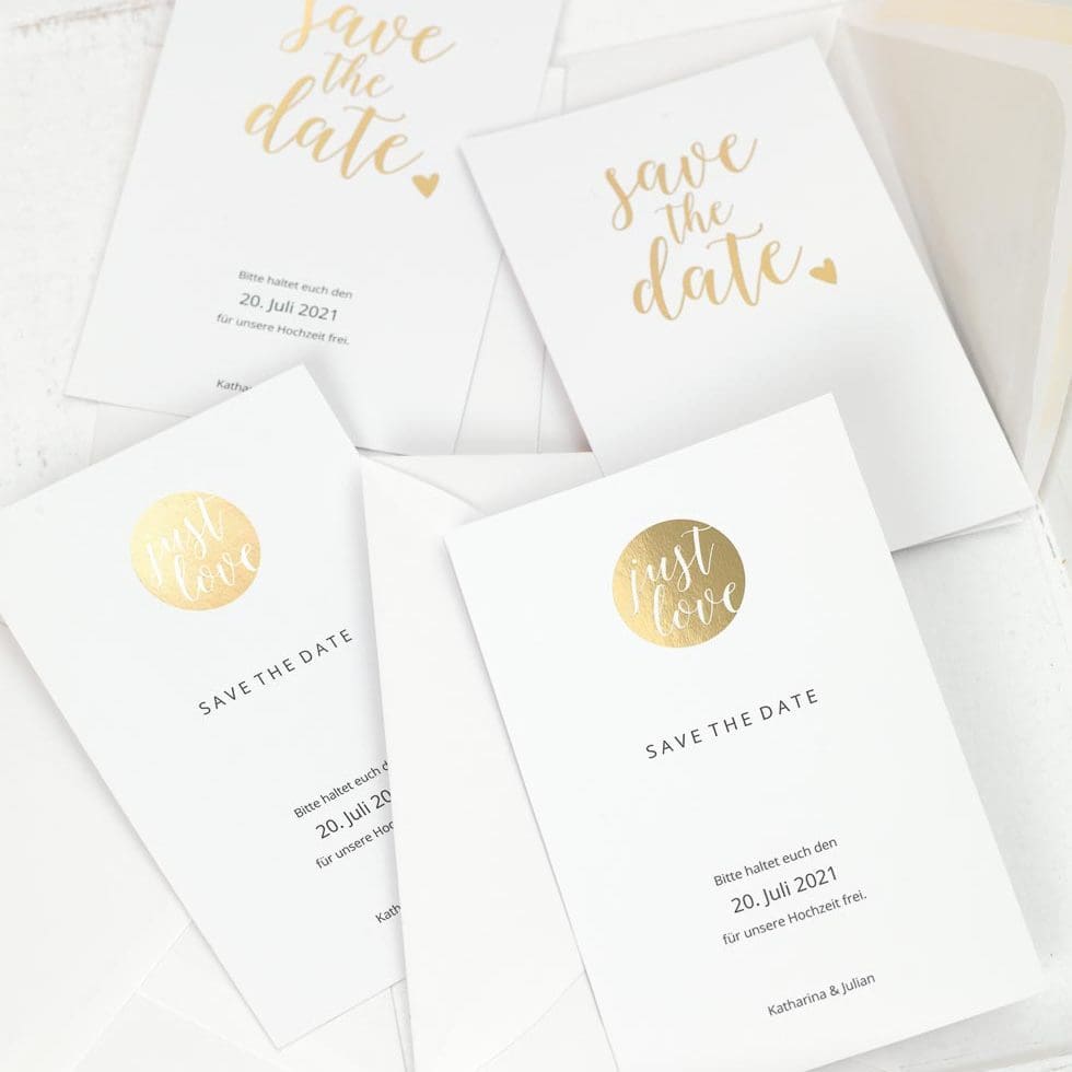 Save the Date DIY Gold Save the Date Karte Vorlage Download
