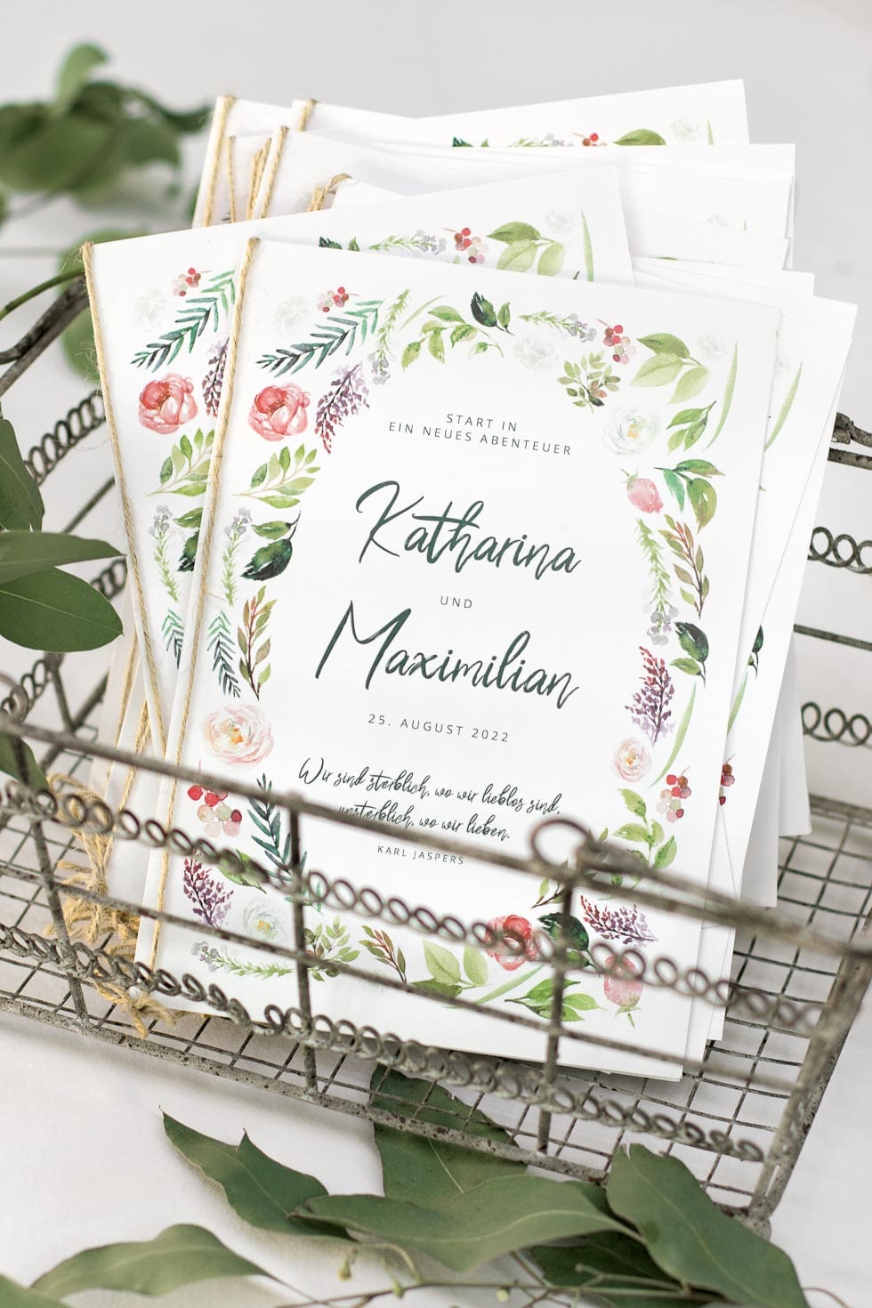 Hochzeitsprogrammheft Hochzeitsprogrammheft