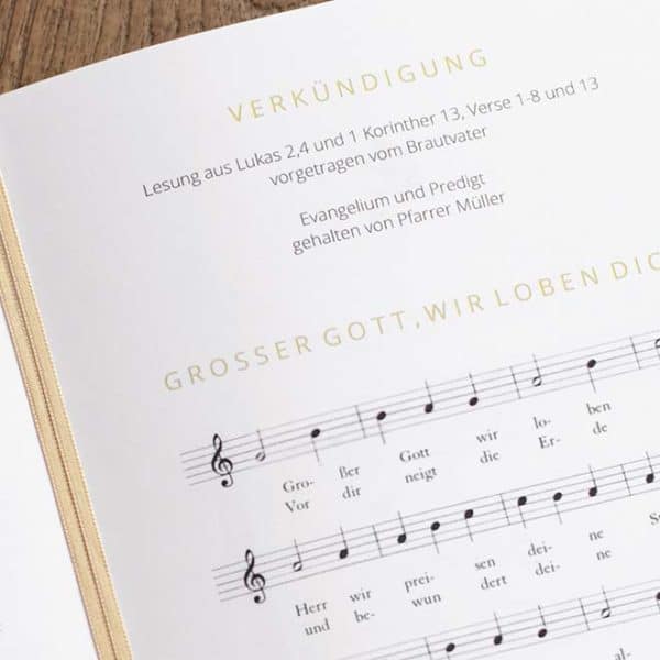 Kirchenheft Hochzeit Noten einfügen