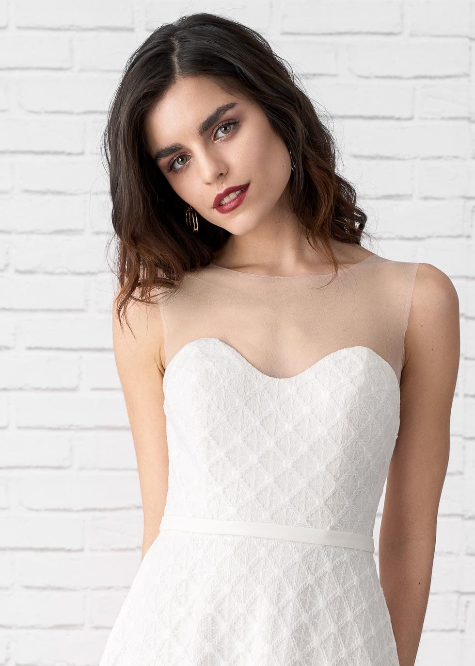 Brautkleider Marylise Brautkleid transparenter Ausschnitt