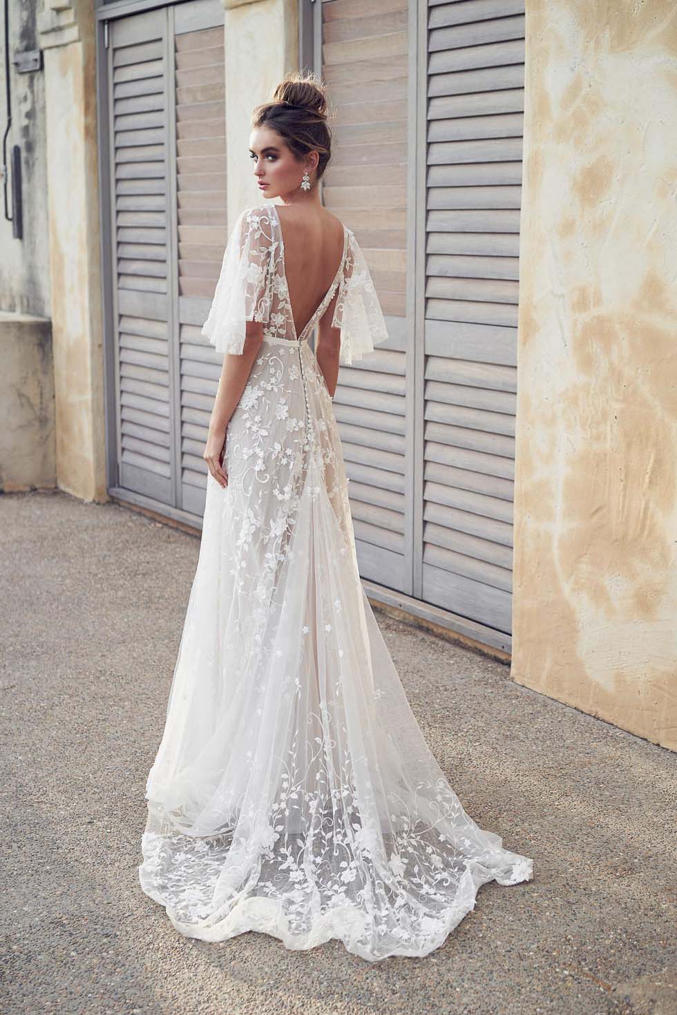 Brautkleider Anna Campbell Brautkleid mit Baumwolle Spitze Anna Campbell