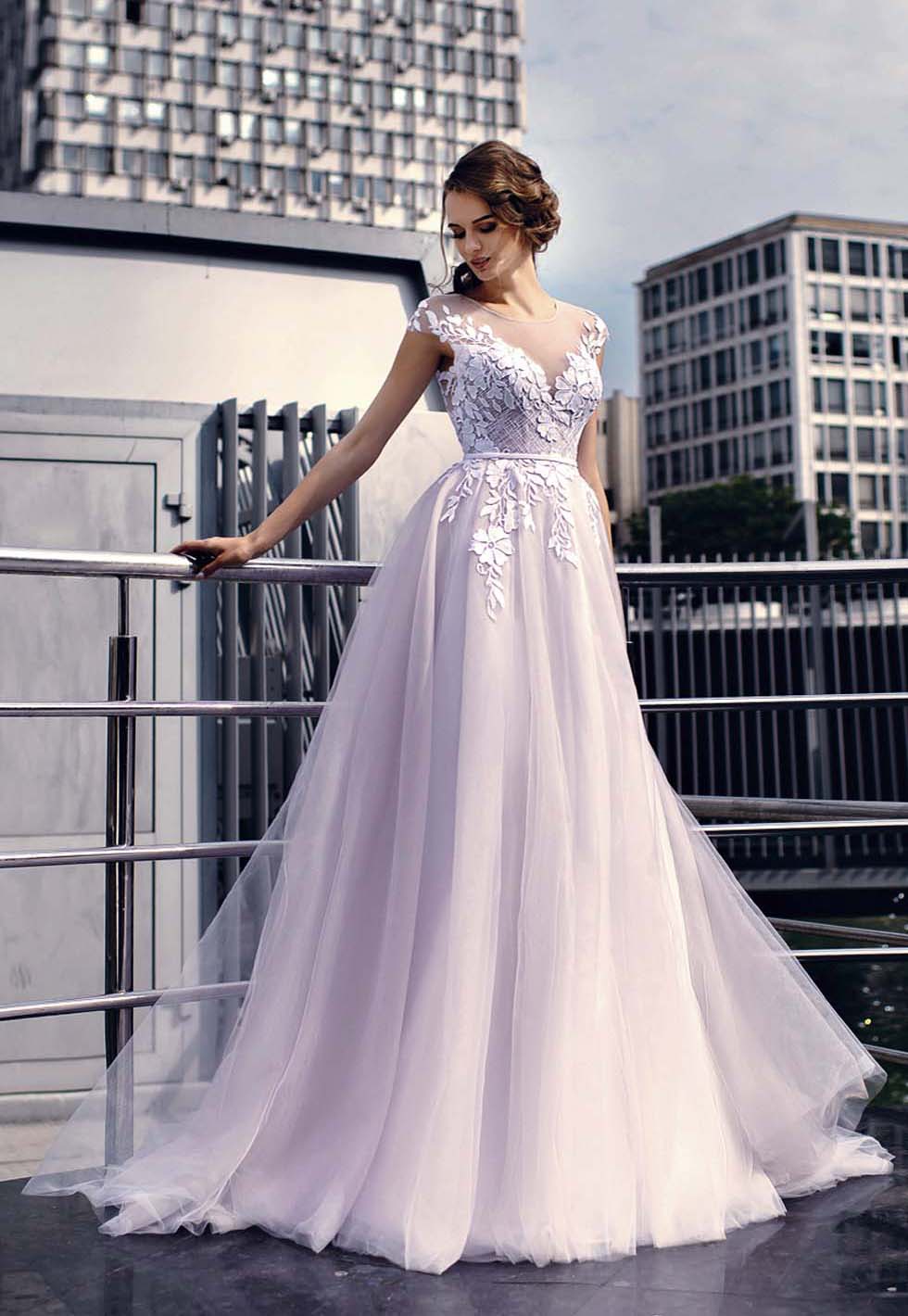 Brautkleider Gallena Brautkleid-Farbe Flieder Gallena