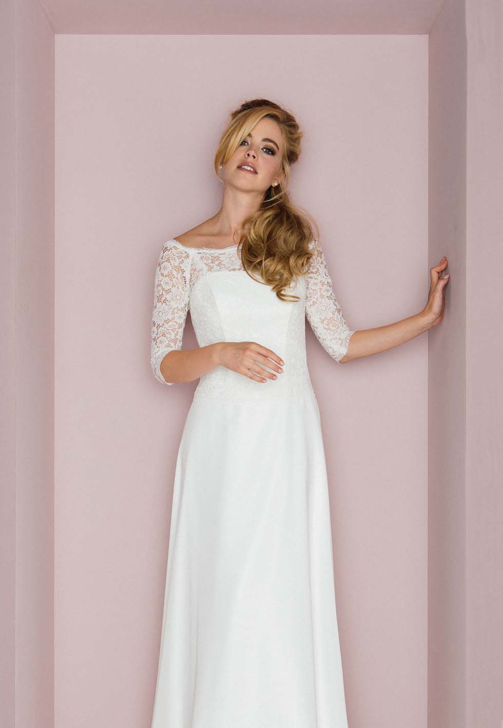 Brautkleider_kuessdiebraut-Pola-2019-1 Brautkleid mit 3/4 Ärmel Küss die Braut