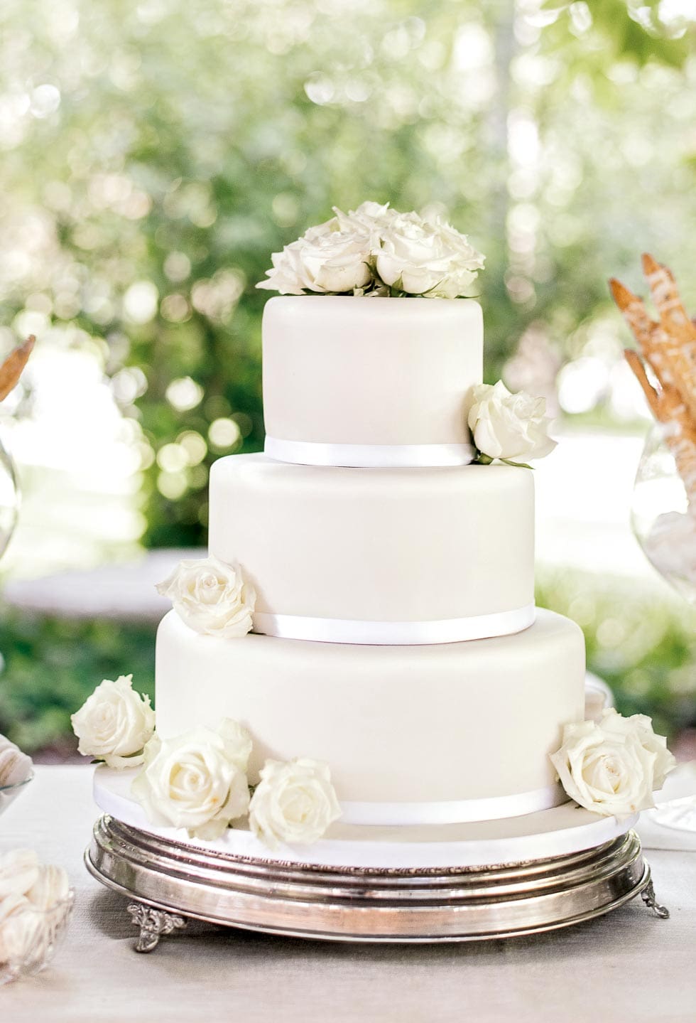 Hochzeitstorte Weiß Fondant Hochzeitstorte Weiß Blumen