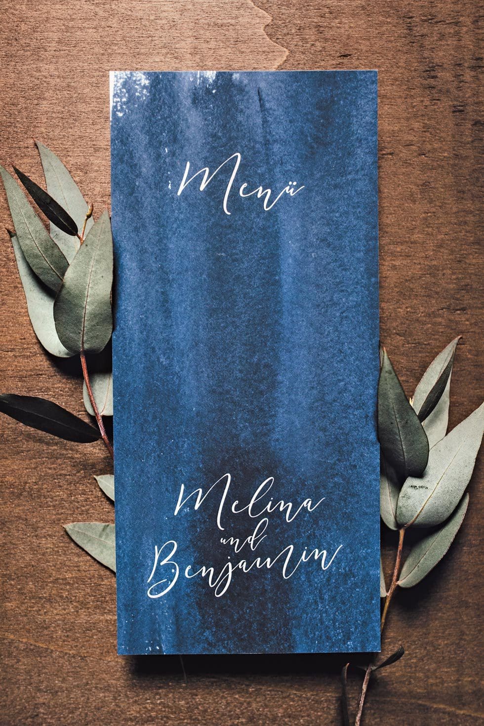 Menükarte Hochzeit Blau Menükarte Hochzeit Blau