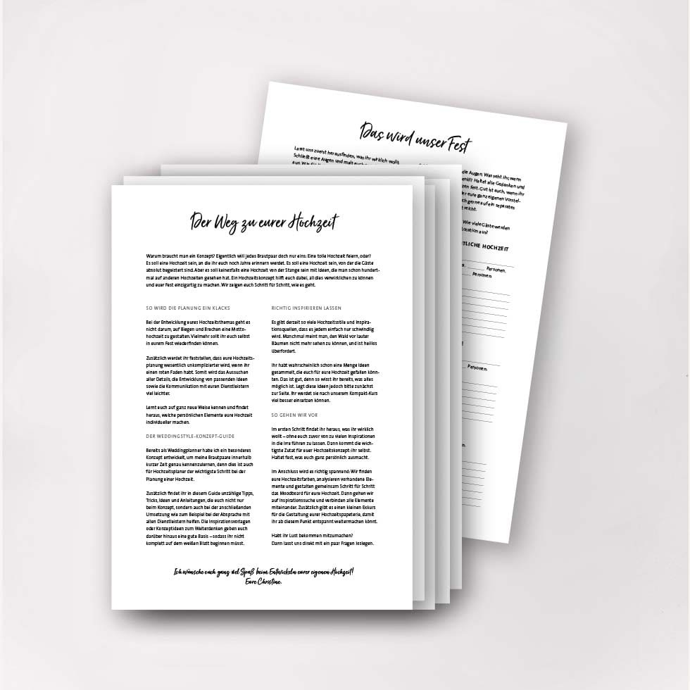 Hochzeitskonzept-Guide Hochzeitskonzept Planer: Schritt für Schritt zum eigenen Hochzeits-Style