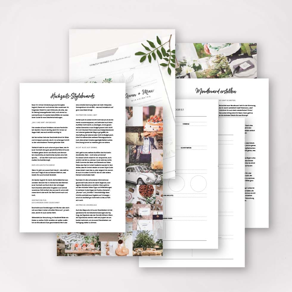 Konzeptboard erstellen Hochzeitskonzept erstellen