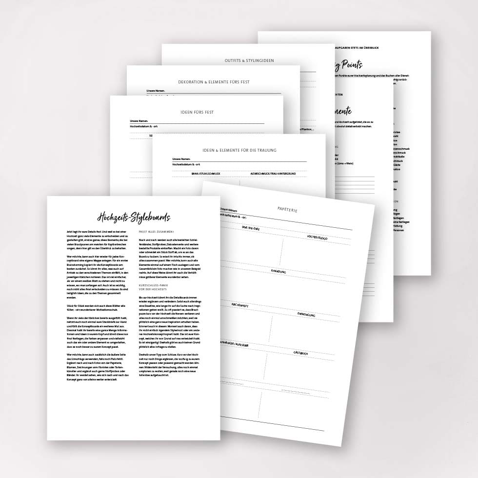 styleboards-hochzeitskonzept Hochzeitskonzept Planer: Schritt für Schritt zum eigenen Hochzeits-Style