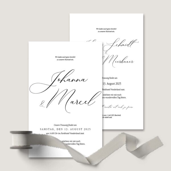 1_Hochzeitseinladung-Calligraphie Hochzeitspapeterie Kalligraphie Schrift