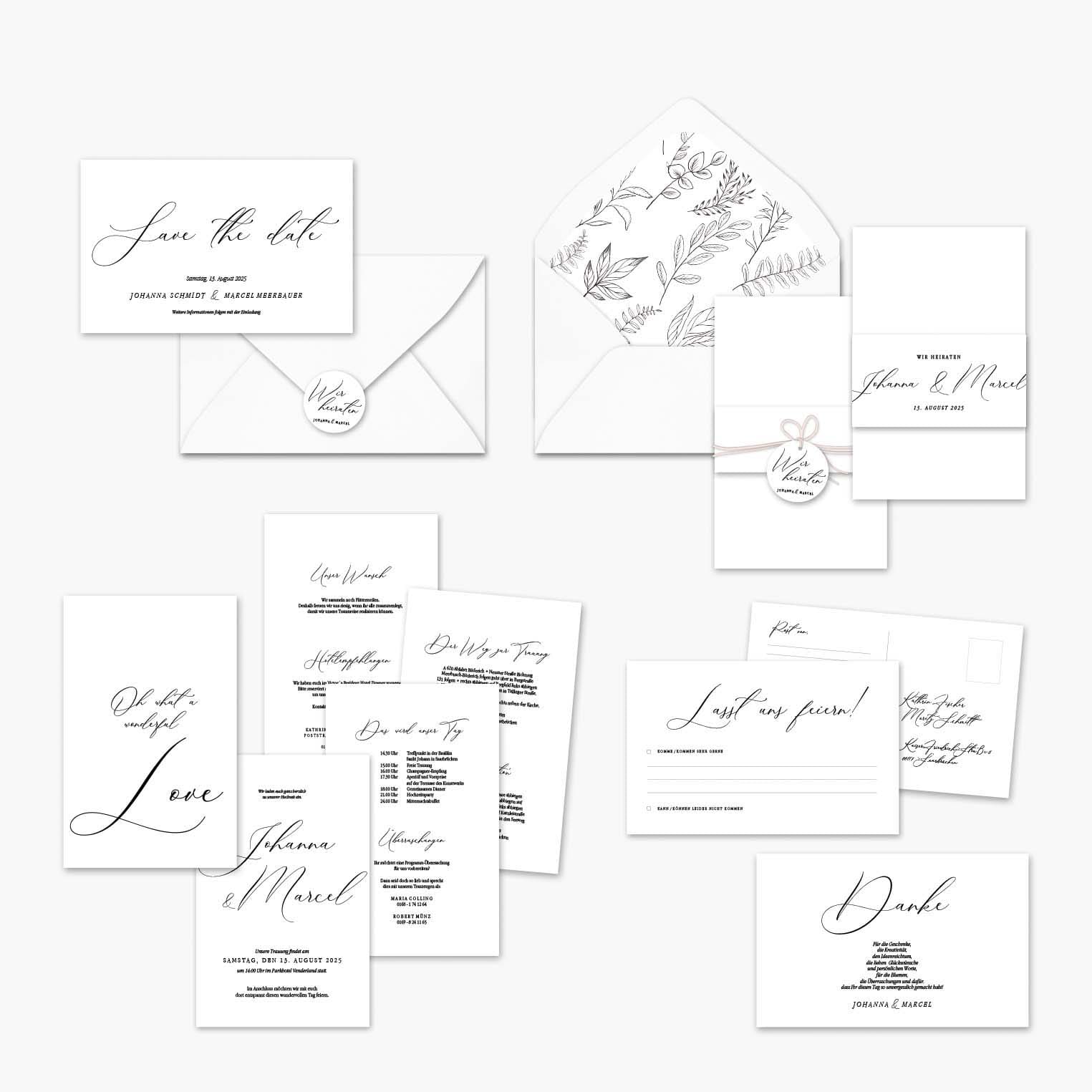 2_Hochzeitseinladung-Vorlage-Download-Calligraphie Hochzeitspapeterie Kalligraphie Schrift
