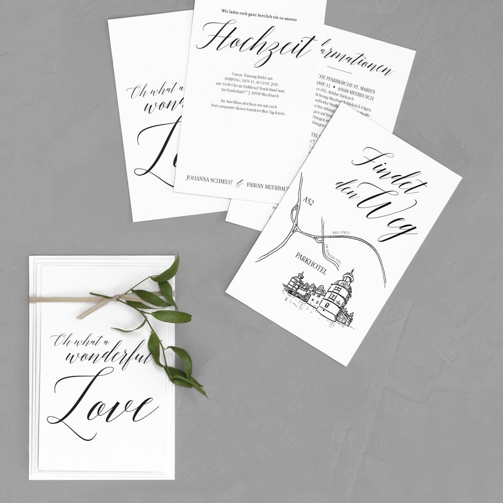 Hochzeitspapeterie Kalligraphie Schrift