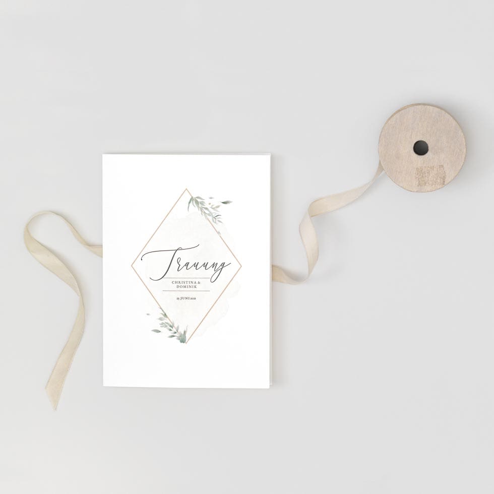 Kirchenheft Hochzeit DIY Hochzeitspapeterie Kalligraphie Schrift