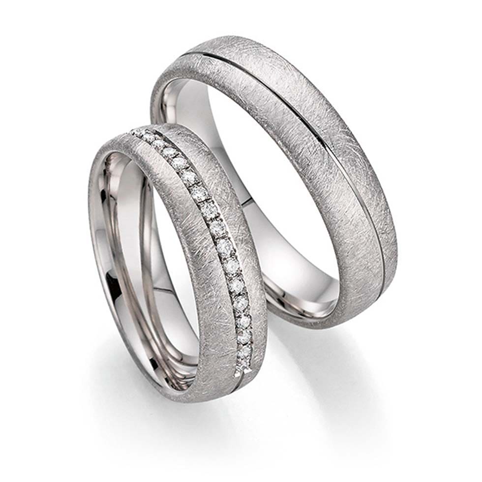 Hochzeitsringe matt Platin
