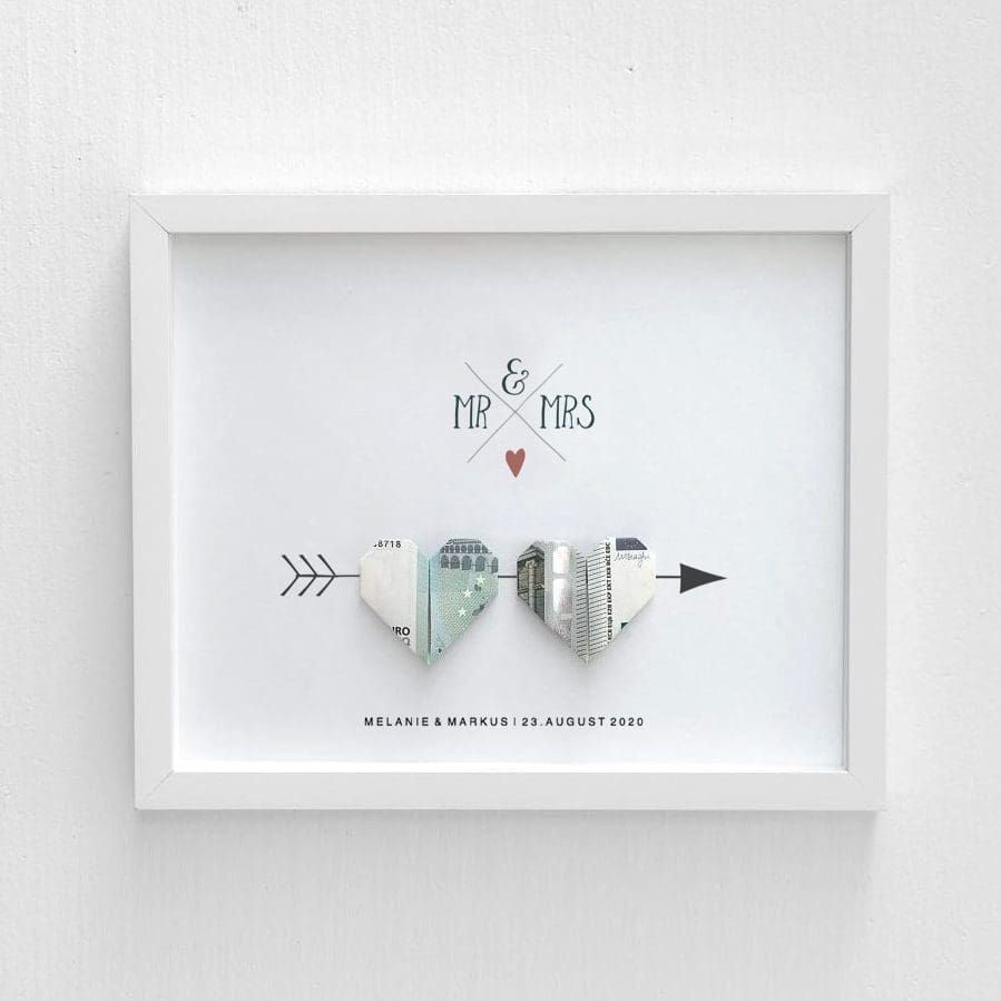 Geldgeschenk Hochzeit selber basteln Geldgeschenk Hochzeit Bilderrahmen