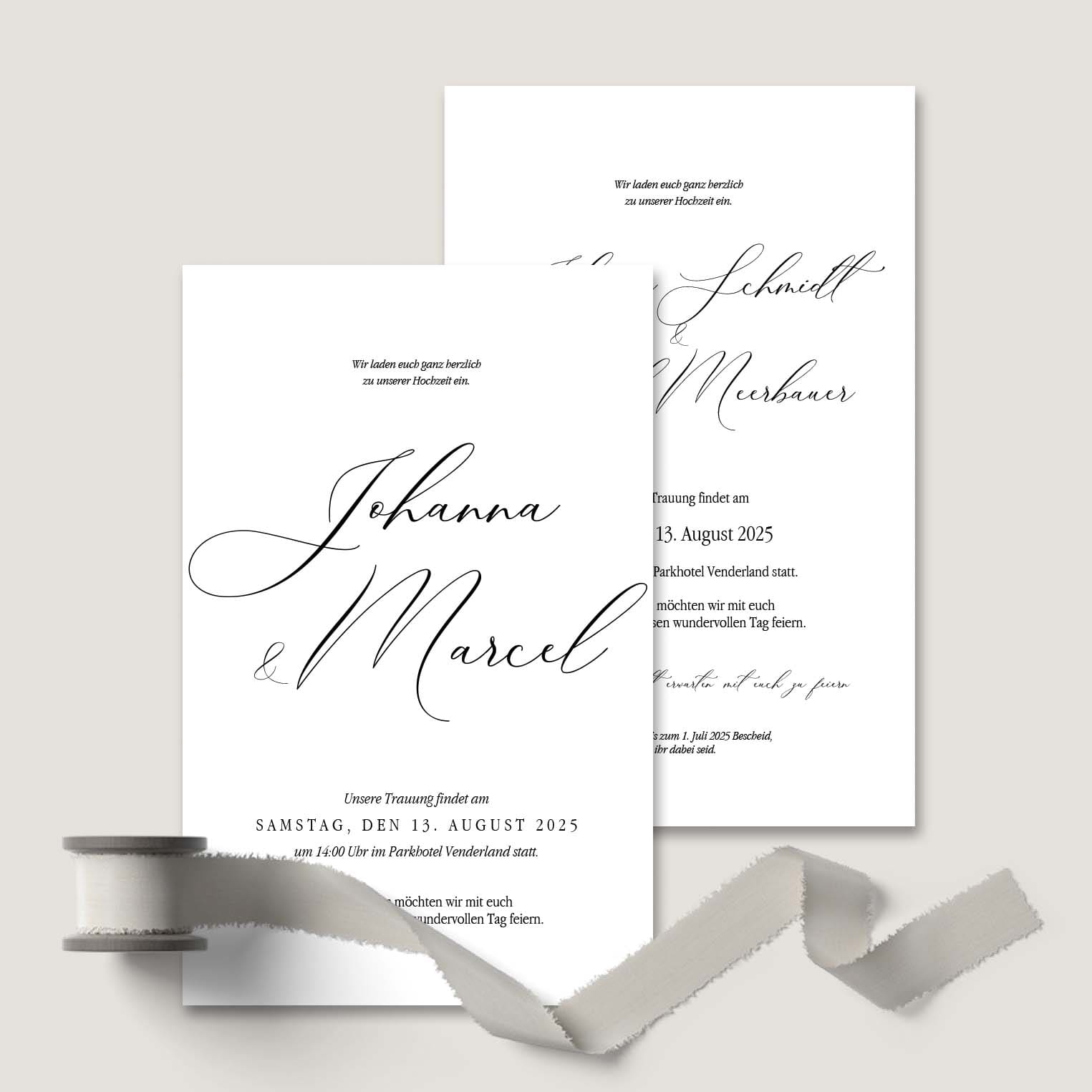 1_Hochzeitseinladung-Calligraphie Einladung Hochzeit Kalligraphie