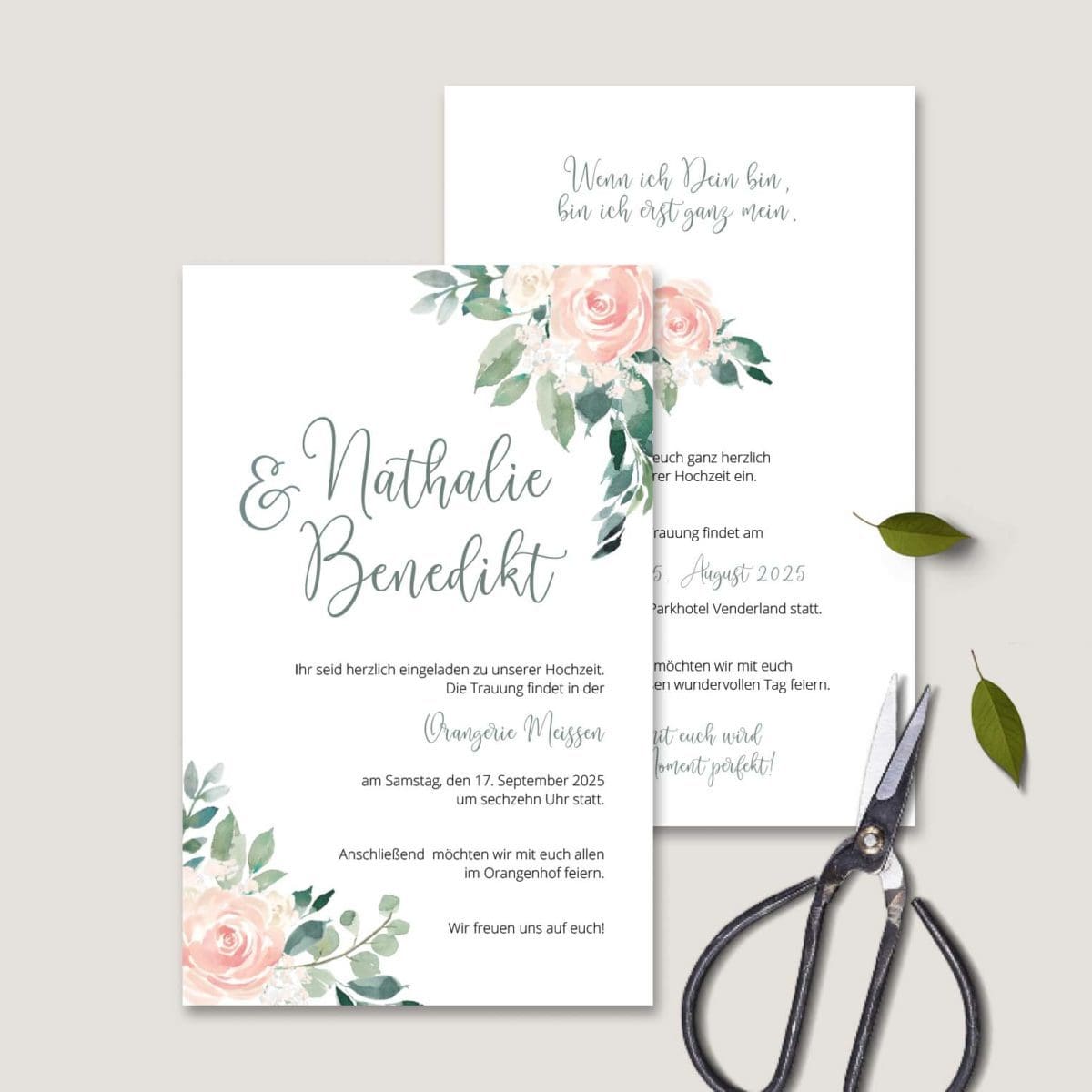 1_Hochzeitseinladung-Rosen-Rosa-Blush Einladung Hochzeit Rosa
