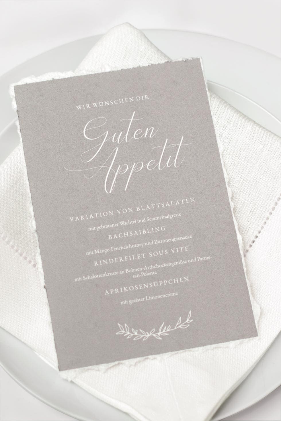 Hochzeitspapeterie Menükarte
