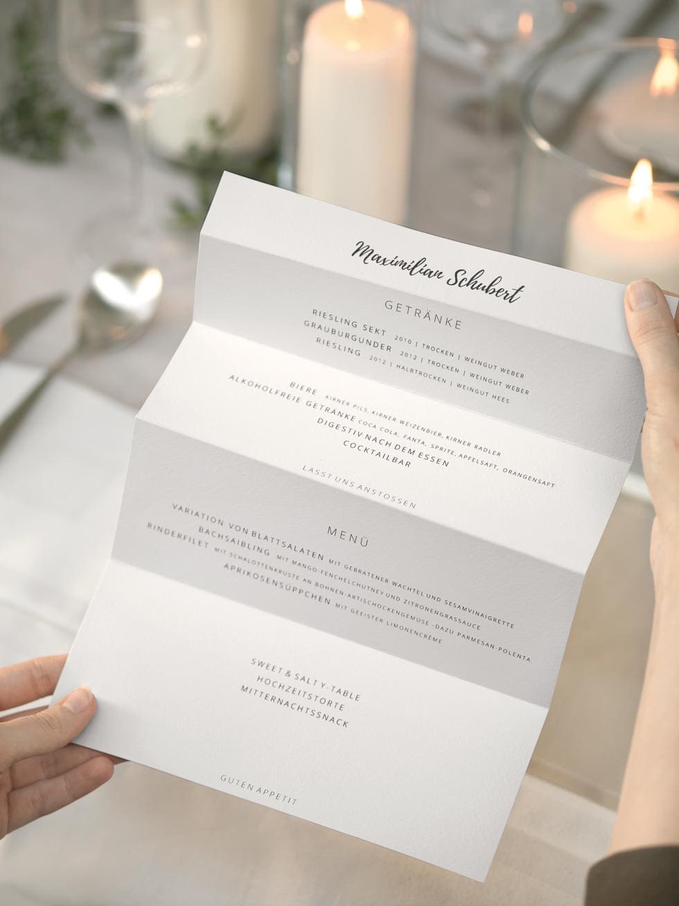 Menükarte Hochzeit