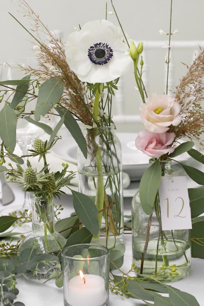 Tischdeko Hochzeit grün