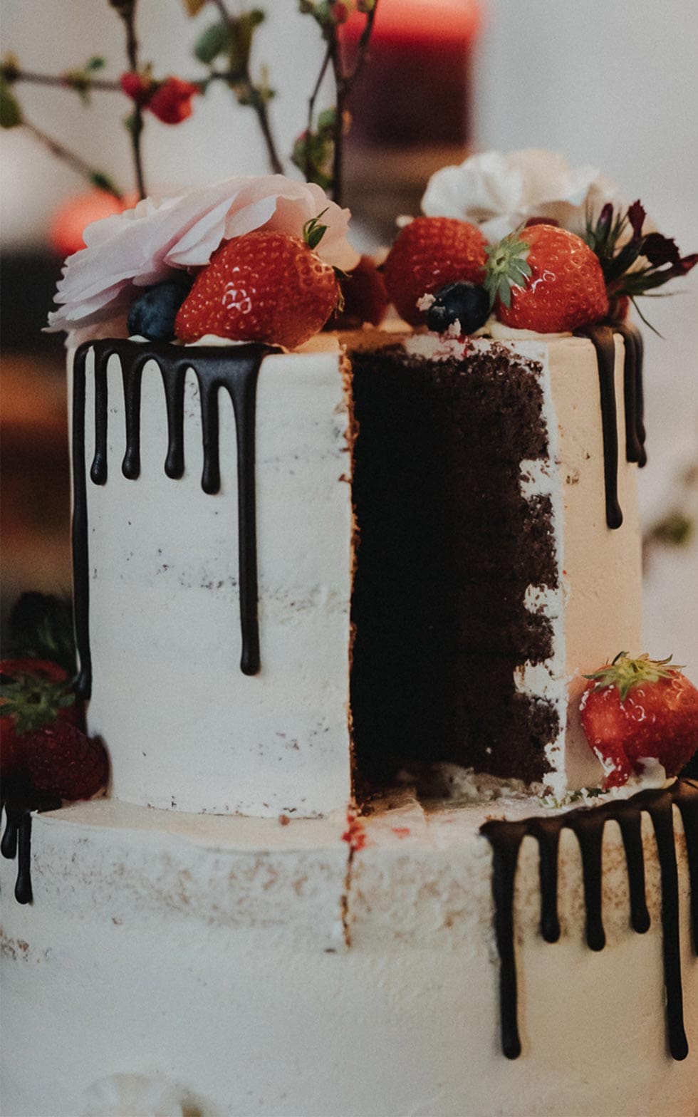 Vintage Hochzeitstorte Früchte