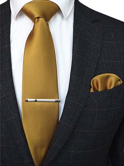 Krawatte-Einstecktuch-Gold Krawatte Einstecktuch Gold