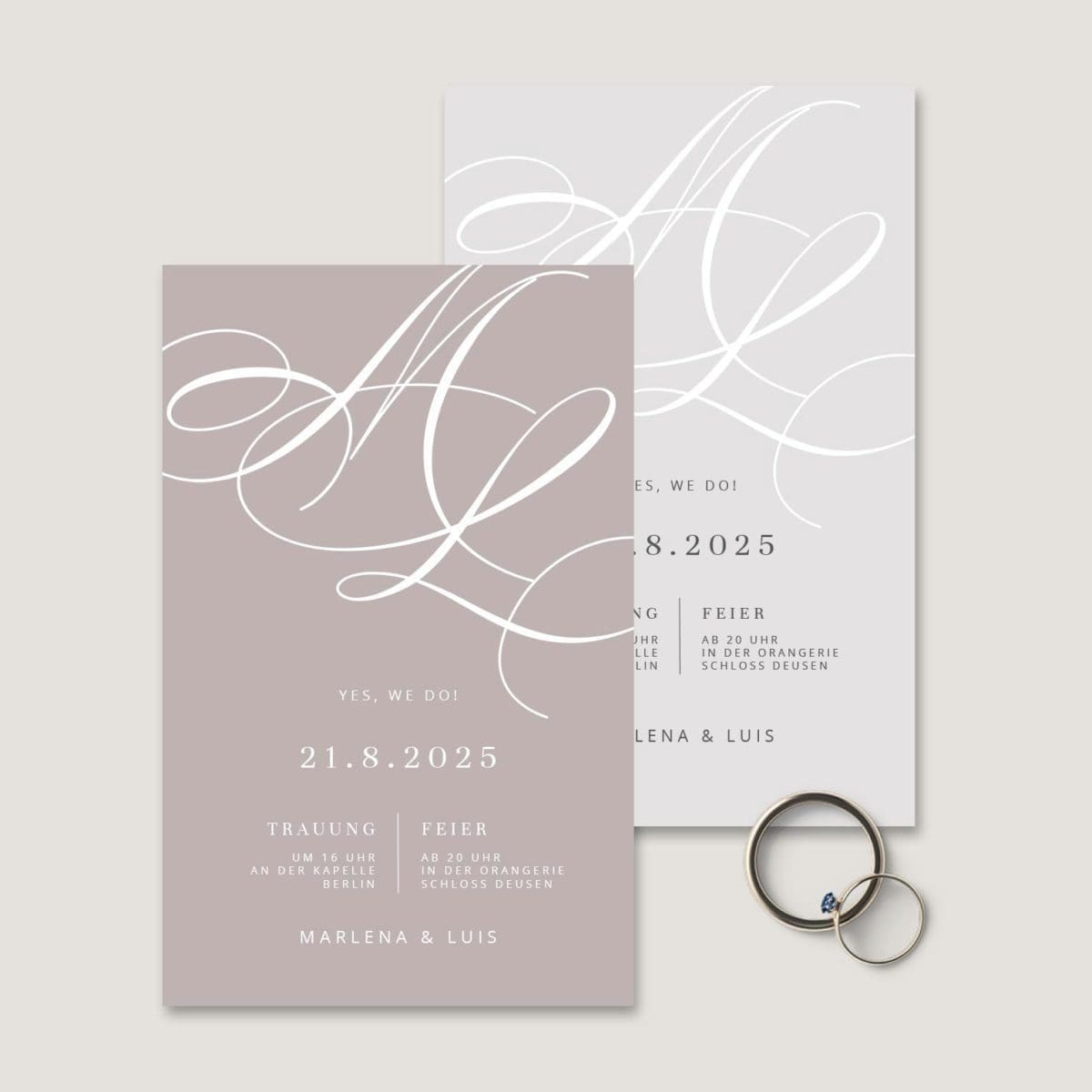 Einladung Hochzeit Monogram Einladung Hochzeit Monogram